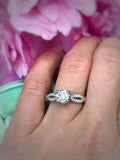 1.57 carat (1.21 carat center) Old European Cut diamond J VS2 Platinum Tacori Ribbon setting ring. Offering flexible layaway.