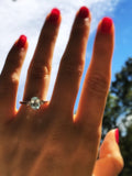 Blue Nile Aquamarine and Diamond ring. 18K white gold. Offering layaway.