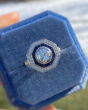 RESERVED. Sapphire and Diamond target ring. 0.91 carat center.