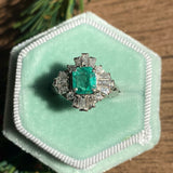 Emerald and Diamond Ballerina ring.