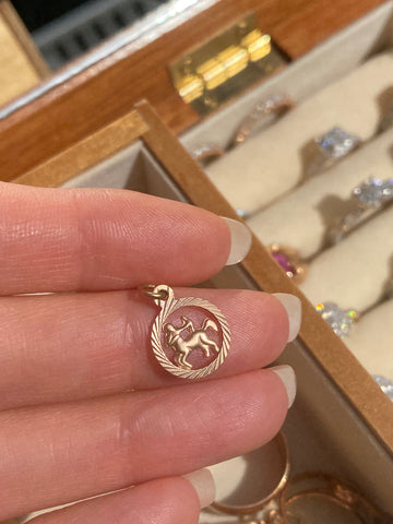 Rose gold Sagittarius pendant