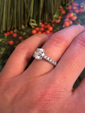Reserved. Special listing for C. 2.10 carat 1.60 carat H SI2 center Diamond Engagement Ring. Appraised 19K. Offering layaway.