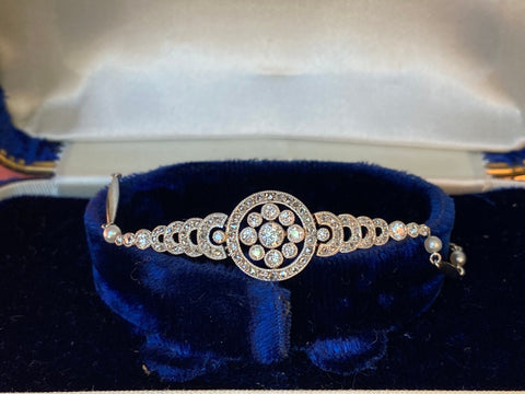 Reserved. Special listing Antique diamond and pearl bracelet. Offering layaway.