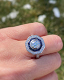 RESERVED. Sapphire and Diamond target ring. 0.91 carat center.